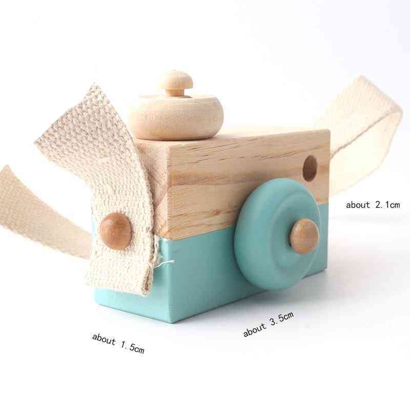 1pc madera, cámara de moda - juguete montessori para niños - cámara azul