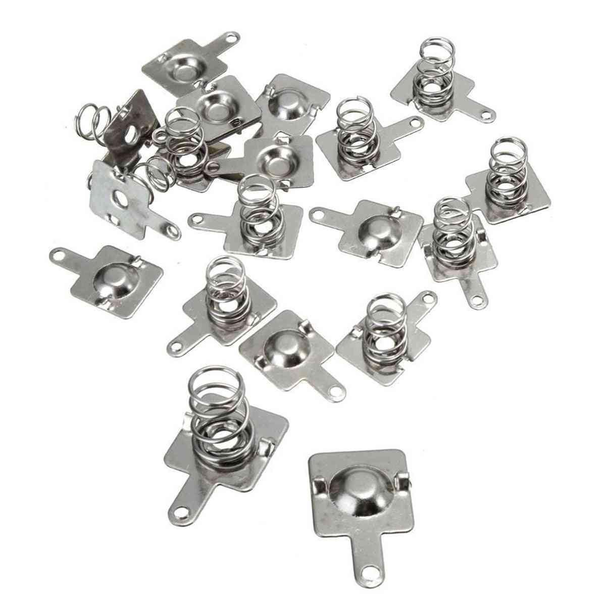 10 Pairs Of Silver Battery Spring Contact -replacement Parts