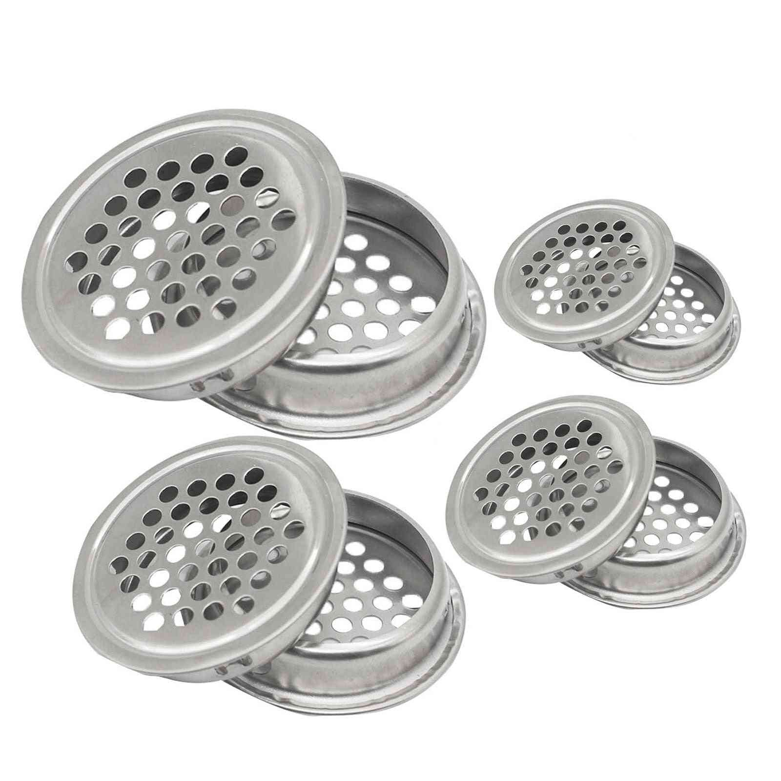 Round Cabinet Air Duct Vent - Steel Louver Mesh Hole