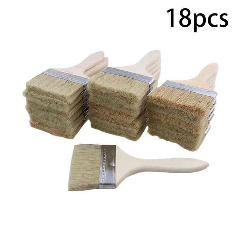 18 kosov 4-palčnih čopičev v kompletu z lesenim ročajem in ščetinami za merjasce
