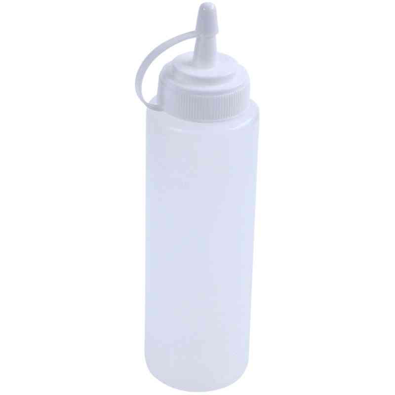 180cc Plastic Squeeze Bottle - Oil Sauce Dispenser Nozzle Cap Attached