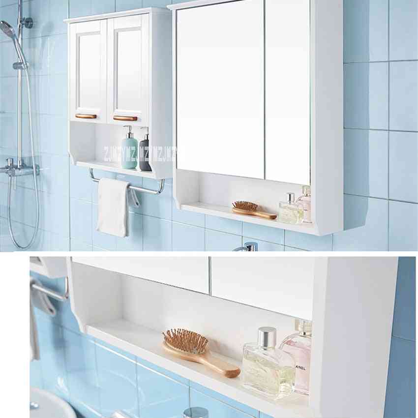 Wooden Toilet Mirror, Wall Cabinet Ceramic Washstand Sink Combination