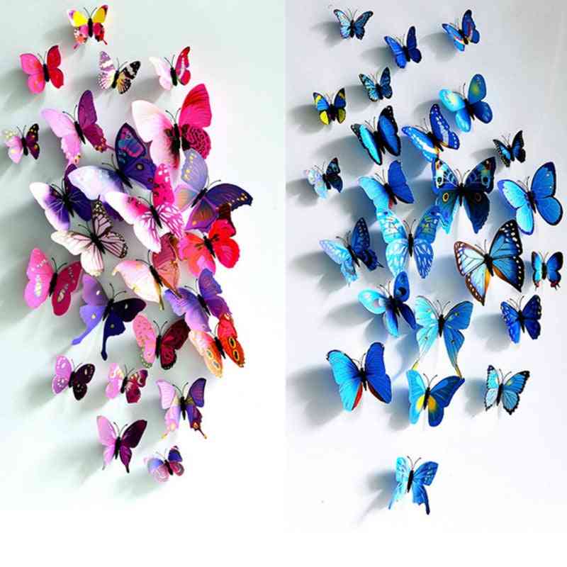 Wall Stickers, Butterfly 3d Wallpaper Pvc House Decoration