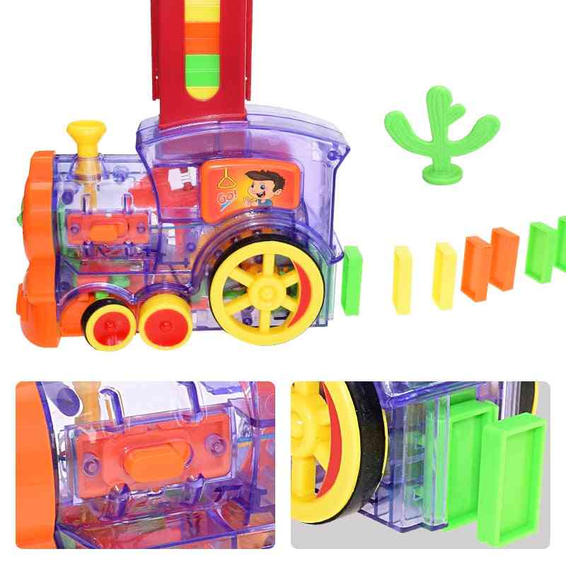 Train, Car Set With Sound Light - Automatic Brick Colorful Blocks