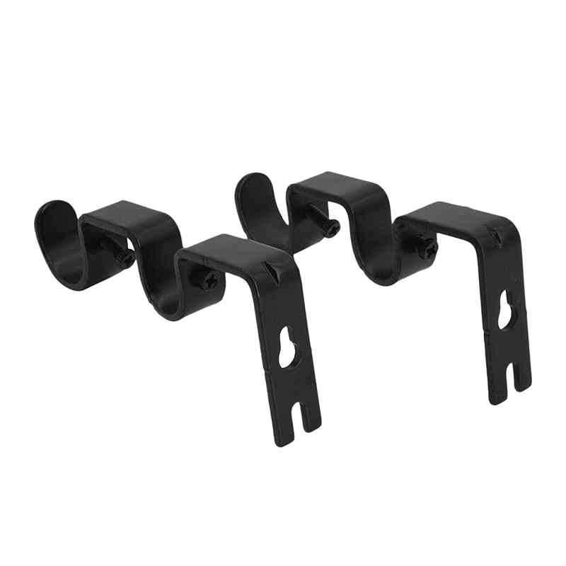 3 stks / set gordijnroede beugels zware-dubbele staaf houders duurzame metalen gordijnroede muurbeugels (zwart)