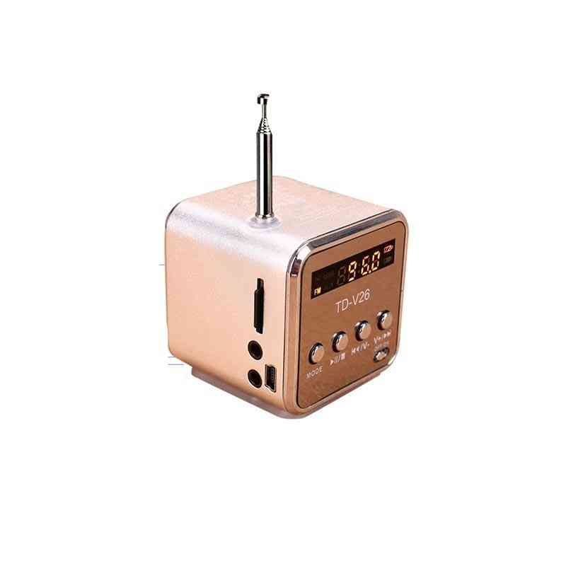 Portable Fm Radio With Micro Sd / Tf / Usb 8gb Card Receiver Mp3 Music Player - Built-in Line In Audio Interface Speaker Lcd Stere