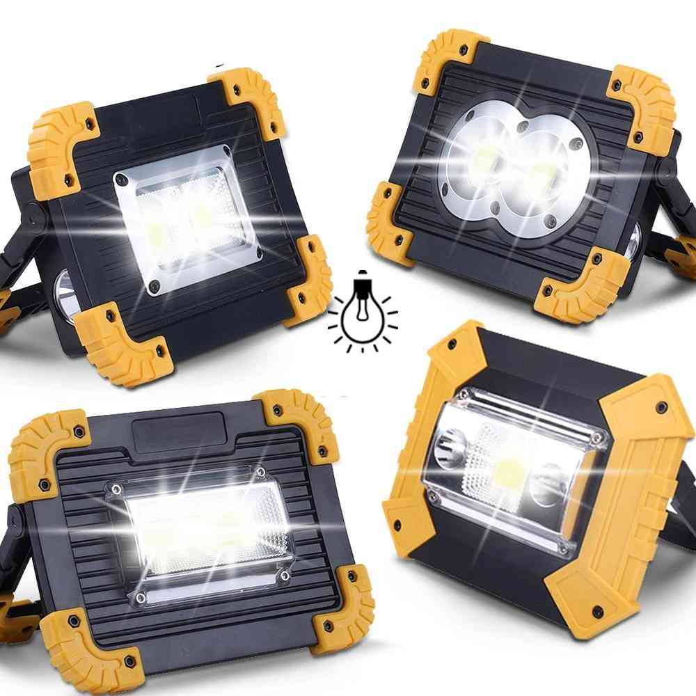 Portable, Super Bright Cob Led Spotlight With Rechargeable Batteries For Outdoor Camping