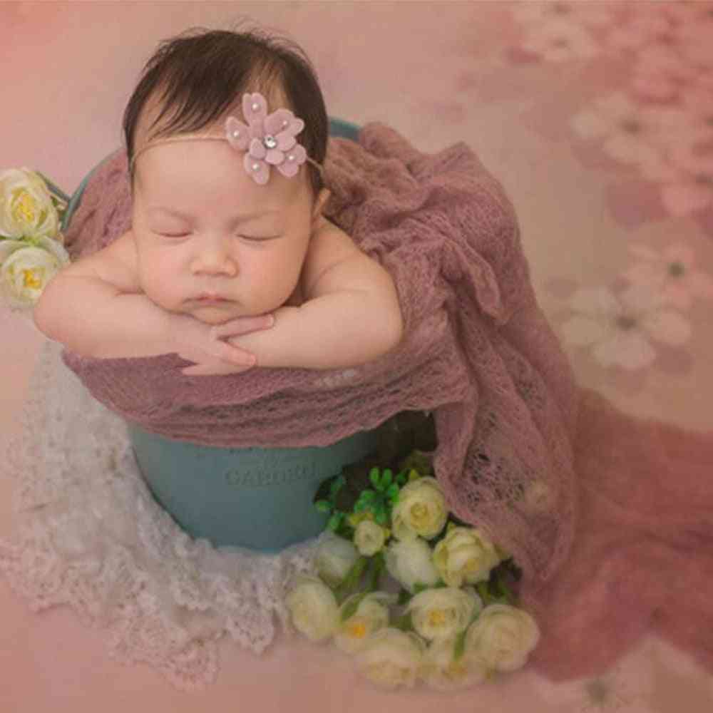 150x40cm Mohair Stretch-Strickwickel - Neugeborenen-Babyfotografie, Studio Requisiten Boutique dehnbar, Babydecken Wickelwickel - blau