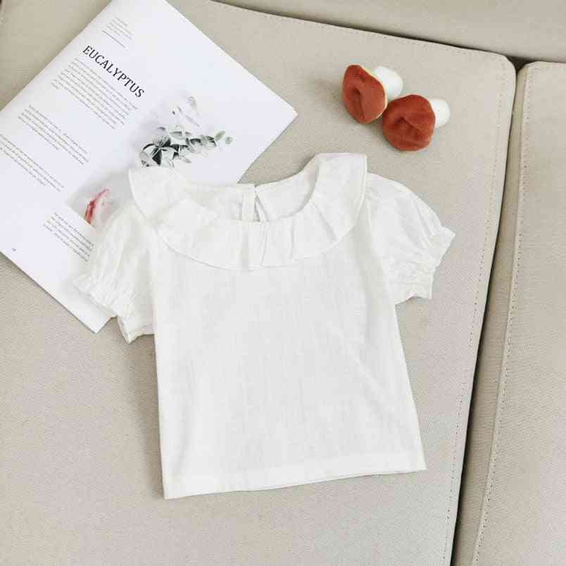 Vauvan paita puuvillaa, lyhythihainen pusero - lasten kesäpaita tytöille - beige1 / 3m