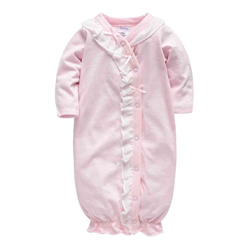 Baby Nachtwäsche voller Ärmel o Hals Baumwolle Mädchen Knopf Kleidung Neugeborenen Strampler - py1041 / 3m