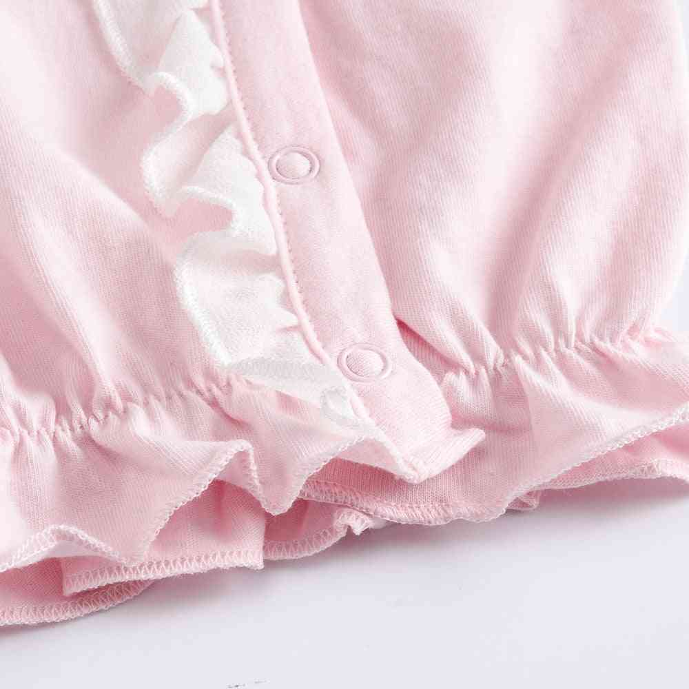 Ropa de dormir para bebés manga completa o cuello algodón niñas botón ropa mamelucos recién nacidos - py1041 / 3m