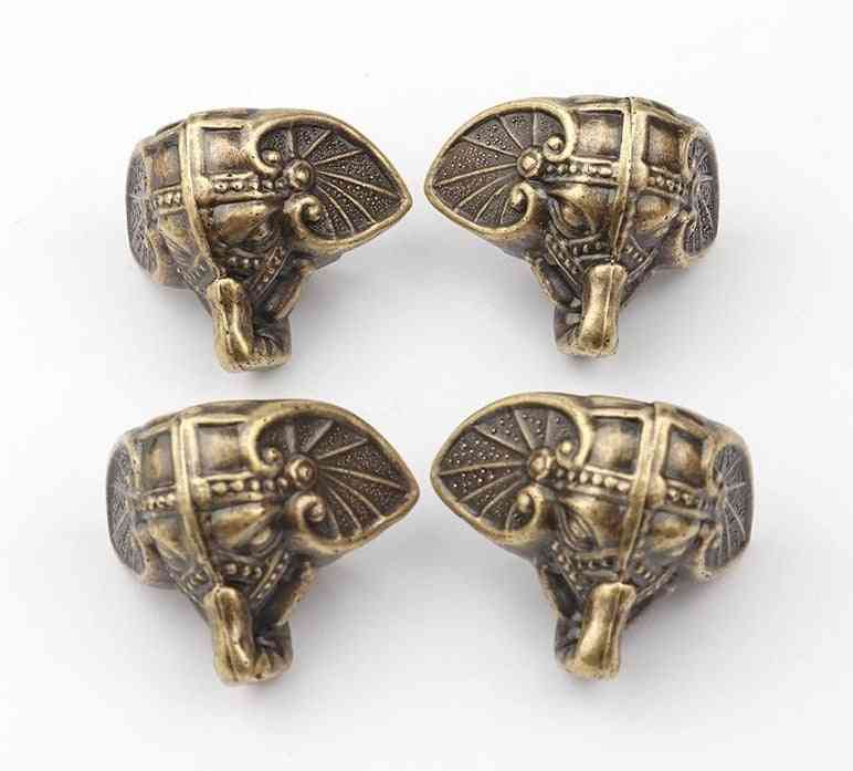 Antique Elephant Vintage, Bronze Jewelry Chest Box Wooden Case - Decorative Protection