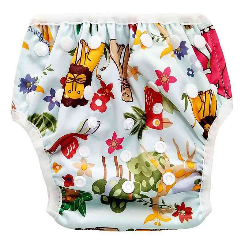 Cartoon Trunks Beach Bathing Diaper / Swimwear For Toddler