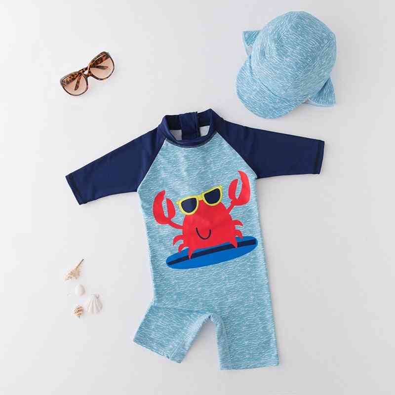 Maillot de bain bébé garçon + bonnet ensemble surf crabe costume - bébé enfant en bas âge enfants enfants crème solaire bain de plage - 71397/100 1-2y