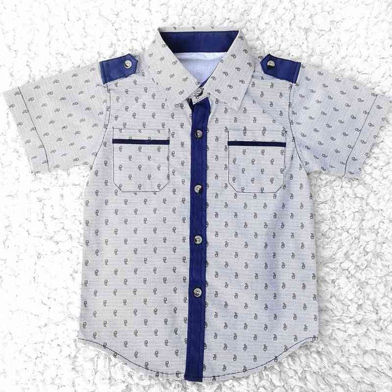 Sommer Baby Shirt Junge Menino Camisa Jungen Hemden Kurzarm klassische lässige Kinderkleidung Revers Kinder - 1402 Diamant / 1
