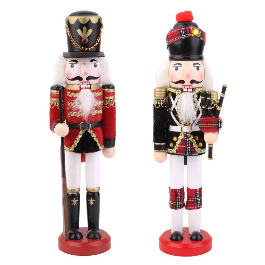Wooden, Handmade, Nutcracker Soldier With Bagpipes - Home Decor