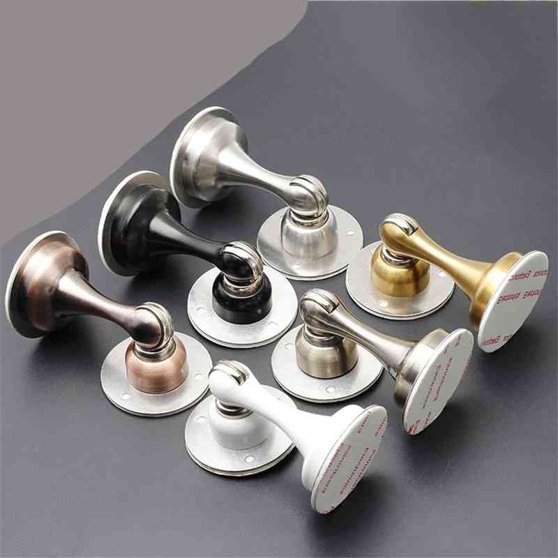 Magnetiskt dörrpropp av rostfritt stål, klistermärke dolda dörrhållare - silver