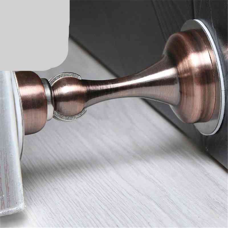 Magnetiskt dörrpropp av rostfritt stål, klistermärke dolda dörrhållare - silver