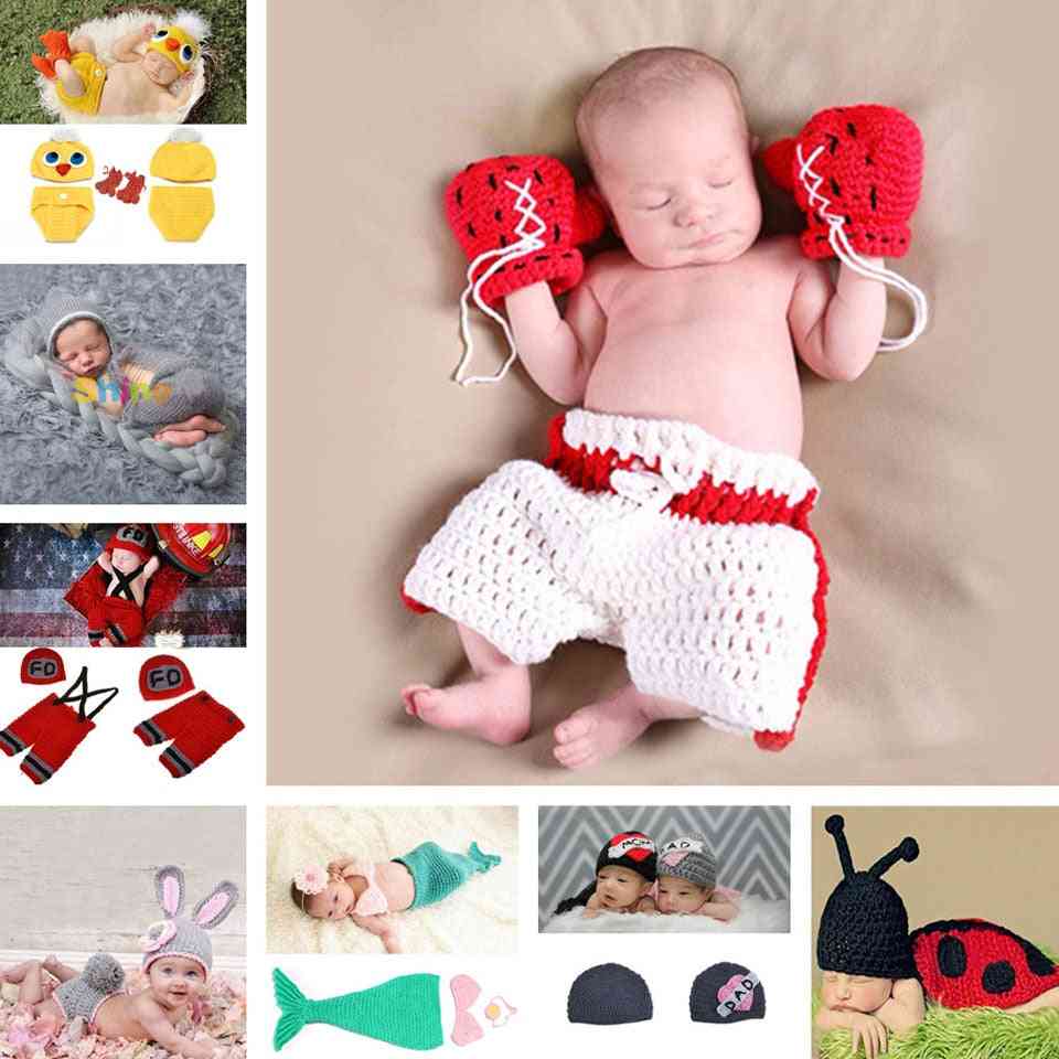 Boxing Clothes Set For Photography- Newborn Props Knitted Outfits