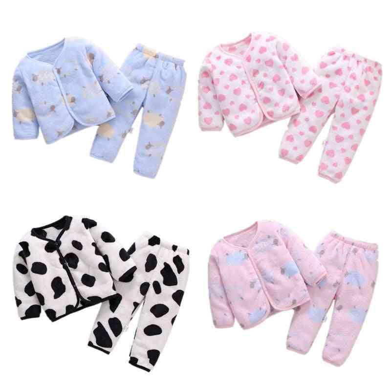 Kevät syksy poikavauvat tyttöjen pyjamasetti 6m-1v äiti lasten yöpuvut pitkähihaiset puuvilla ilta lämpimät vaatteet