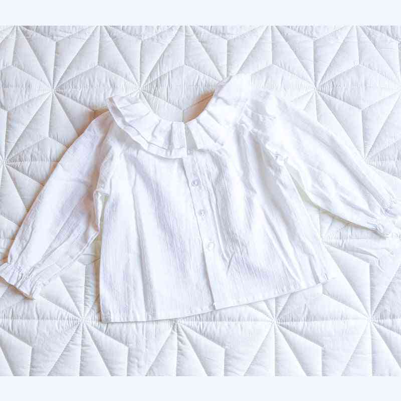 Spring/autumn, Cozy Cotton, Long Sleeve With Pleated Collar Shirt For Baby