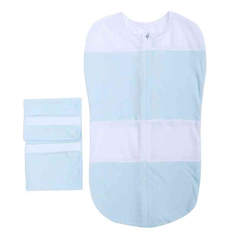 Nyfødt baby swaddle sovepose, bedre søvn pasform skræmmende refleks swaddling wrap sommer åndbar sovepose - blå / s (0-3m)