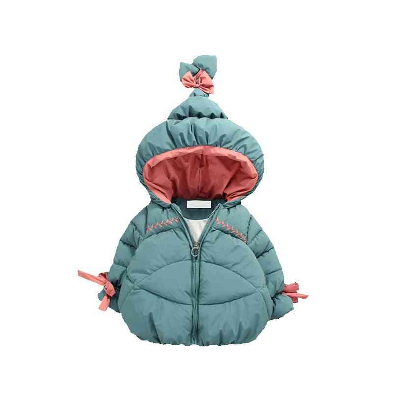 Winterwarme babymeisjes, schattige hoed, katoenen gewatteerde jas