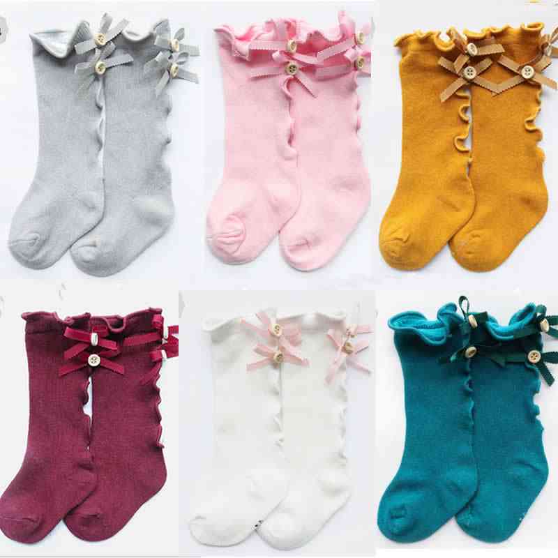 Kids Leg Warmers, Cotton Lace Bowknot Socks