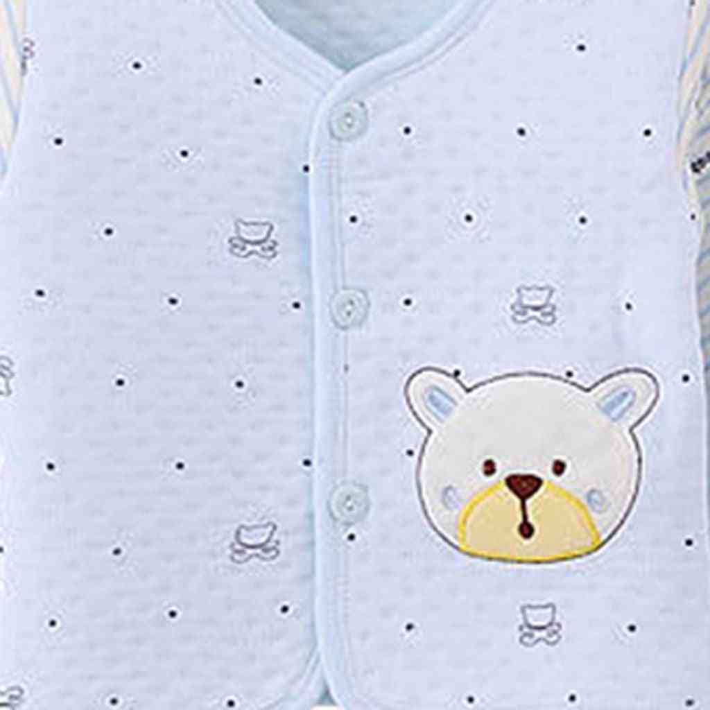 5 sztuk niemowlę noworodek piżama z kreskówek zestaw-baby boy / girl bielizna nocna nadruk zwierzęcy topy z długim rękawem, czapka, spodnie na szelkach stroje piżama-a / noworodek