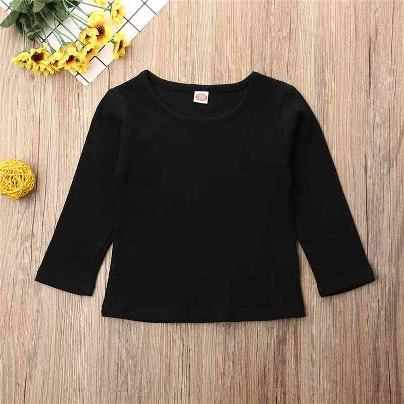 Boys T-shirts, Warm Knitted Long Sleeve Cotton Round Neck Tees