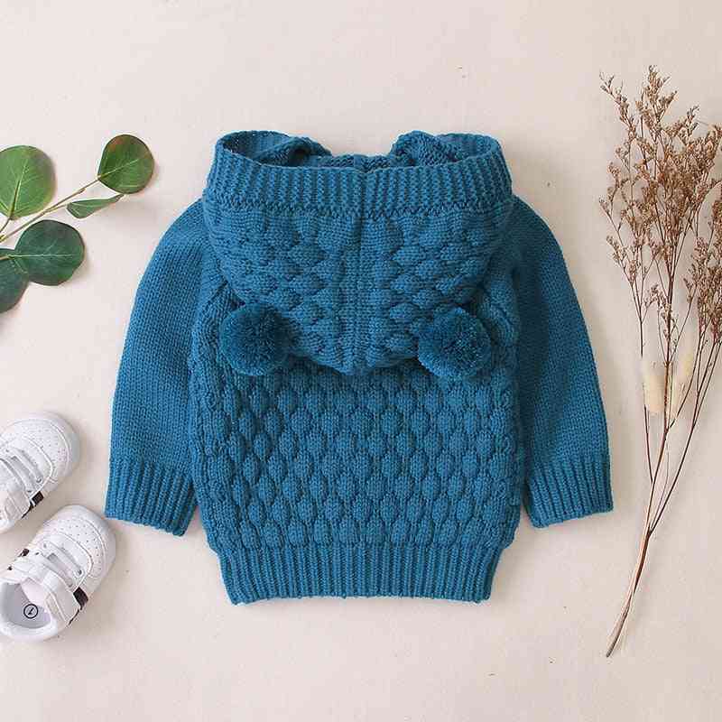 Autumn Infant Hooded Knitting Jacket For Baby Clothes - Newborn Coat For Baby Jacket Winter Kids Outerwear Coat