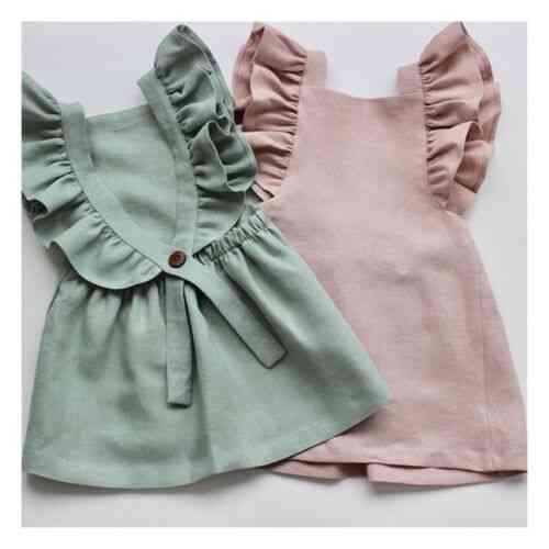 Knee Length, Casual Cute Ruffle Princess Party Dress For Baby