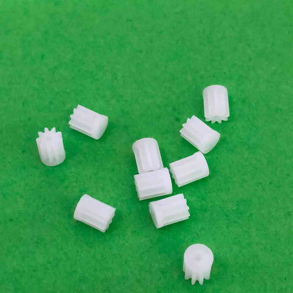 10pcs/ K021y/91a Mini Plastic Motor Shaft Gear Sets -9 Tooth, 1mm Hole Diameter For Helicopter Robot