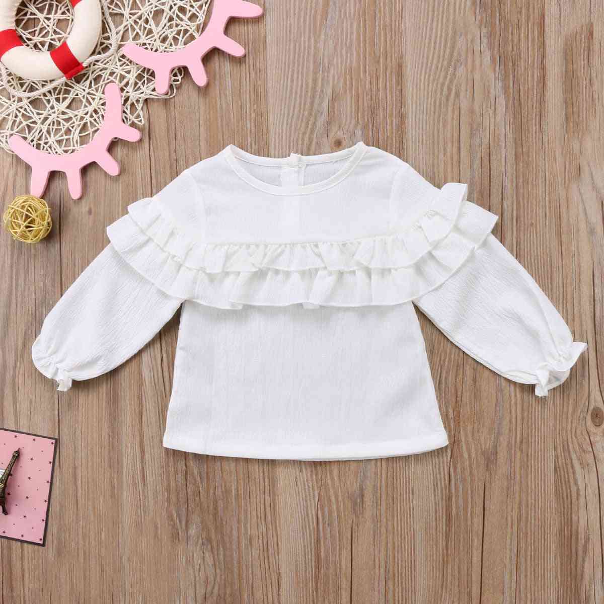 Infant Baby Girl Cotton Ruffles Long Sleeve Blouse Shirt / Tops Clothes