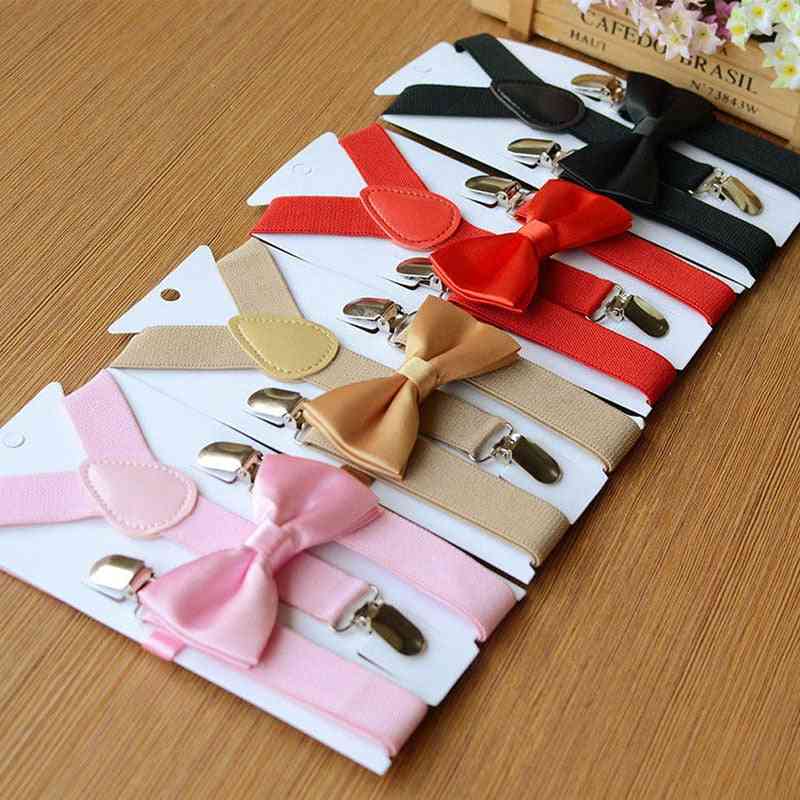 Conjunto infantil suspensórios suspensórios gravata borboleta, suspensórios em forma de y e gravata borboleta
