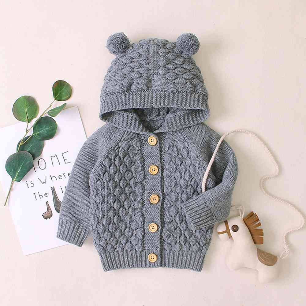 Newborn Baby Rabbit Ears Sweater, Winter Jacket Warm Coat