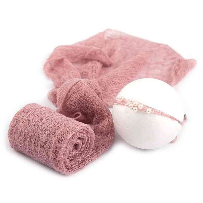 Baby Photography Props Blanket Wraps Stretch Knit Newborn Cloth Accessories Headdress