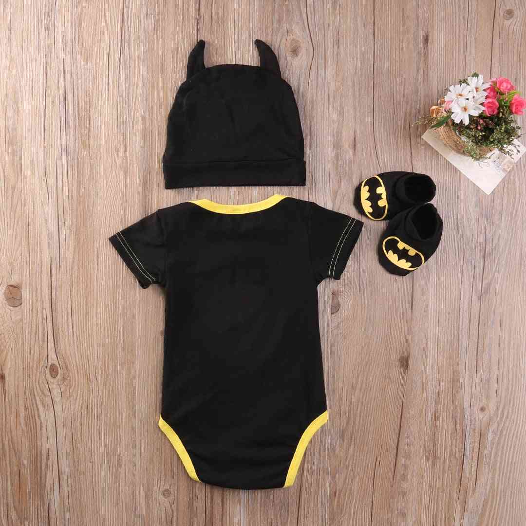 Jumpsuits Newborn Baby Clothes Batman Rompers + Shoes + Hat Costumes