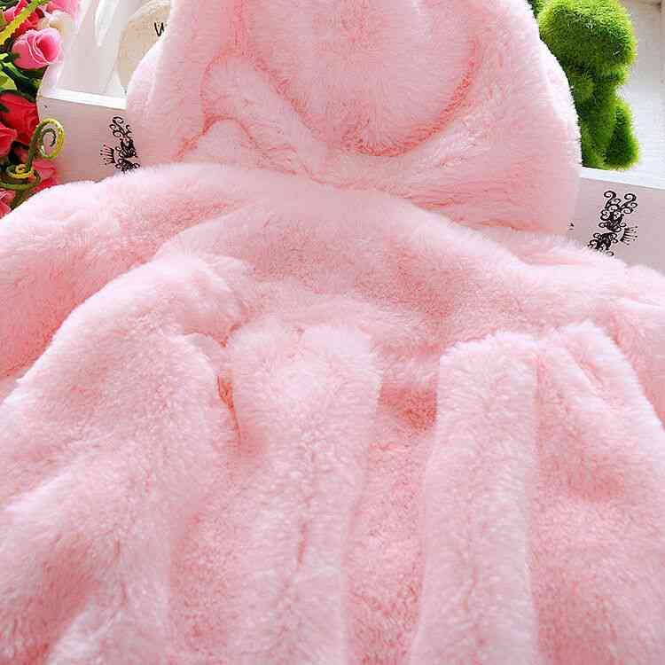 Hiver bébé fille vêtements d'extérieur manteau veste nouveau-né mignon oreilles de lapin fourrure manteau chaud vêtements enfants vêtements