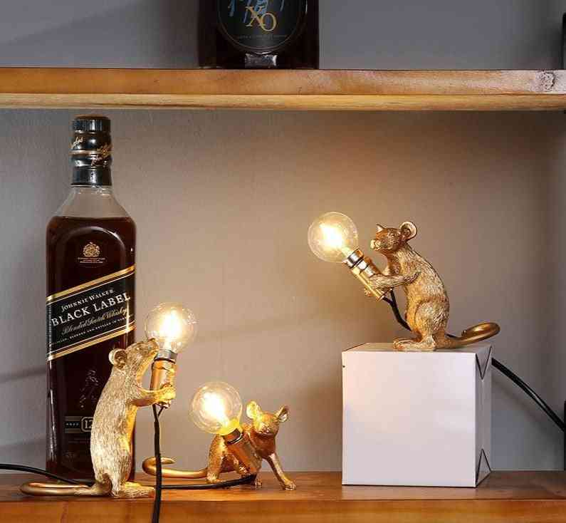 Modern Mini Resin Mouse Design-led Table Lamps For Living Room/bedroom/study Decoration