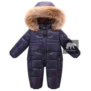 Suunniteltu venäläiselle talvivauvojen lumipuvulle, 90% ankka untuvatakki tytöille takit talvipuiston lumipuku