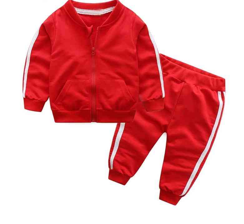 Otroška bombažna bombažna jakna z dolgimi rokavi in hlače