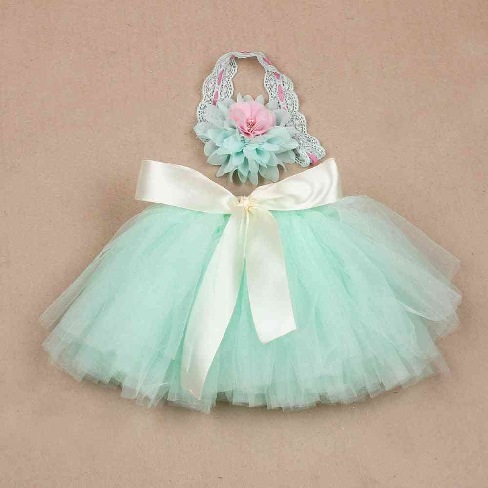 Beautiful Baby Tutu Skirt With Flower Headband, Fashion Newborn Photograph Prop