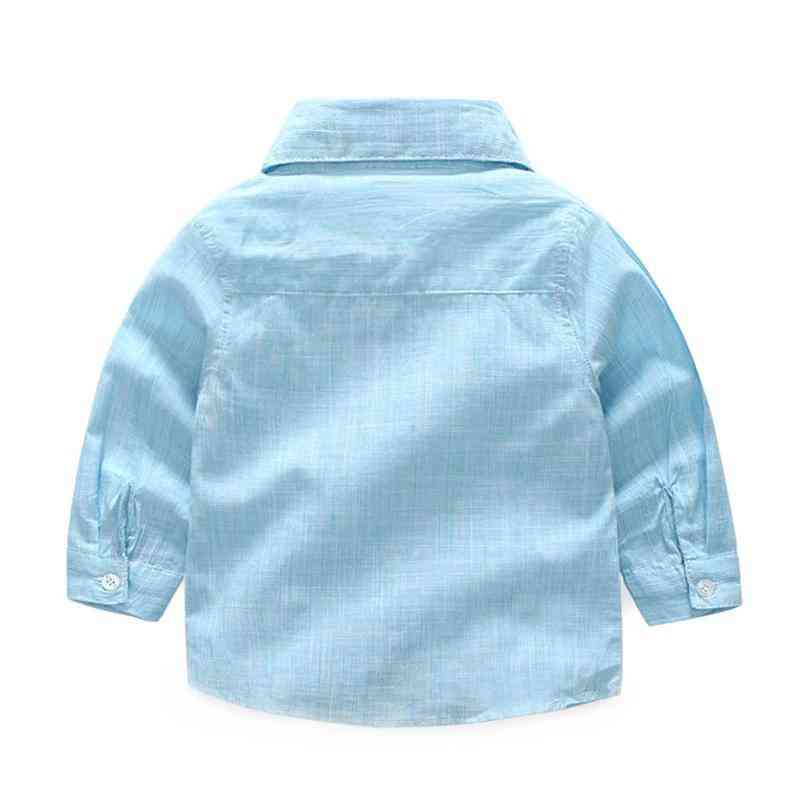 חולצת תינוק קיץ כותנה רשמית עניבת פרפר לילדים חולצה פסים שרוול ארוך ילדים מקרית למעלה