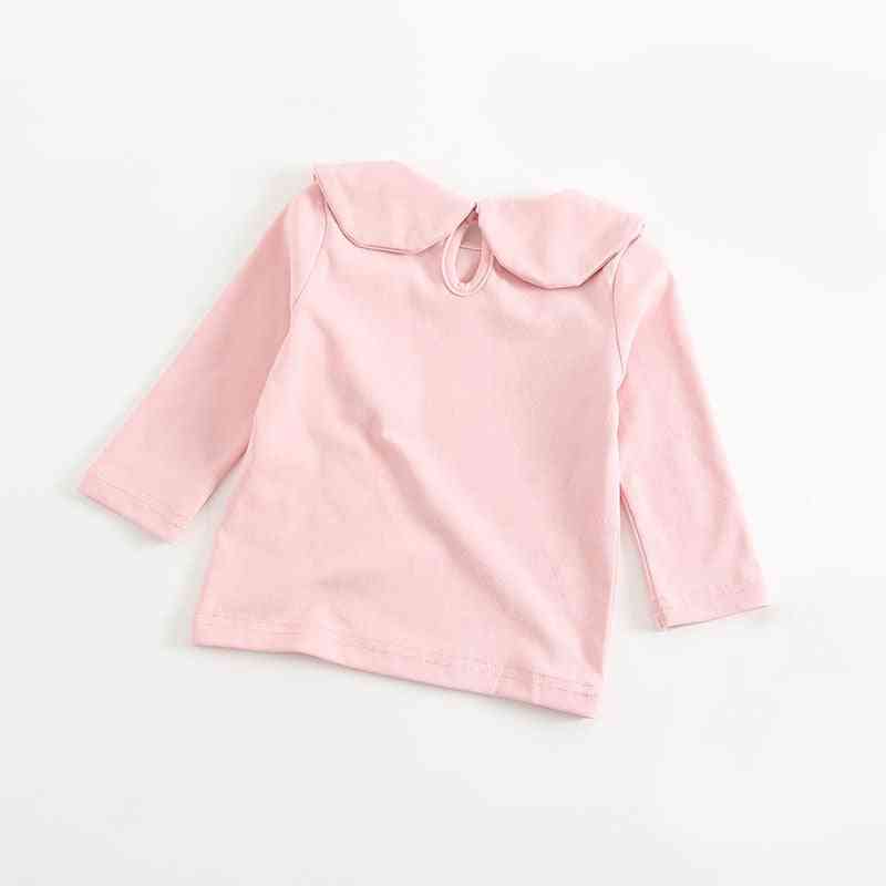 Lovely Cozy Petal Collar Shirt, Baby Boy/girls Long Sleeve Cotton Blouse Top
