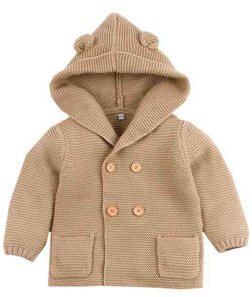 Baby Cardigan Autumn Winter Fur Collar Knitted Sweater Jacket Coat