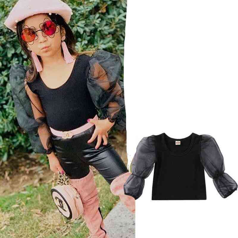 Baby Girl Clothes, Long Lace Puff Sleeve, Top Blouse
