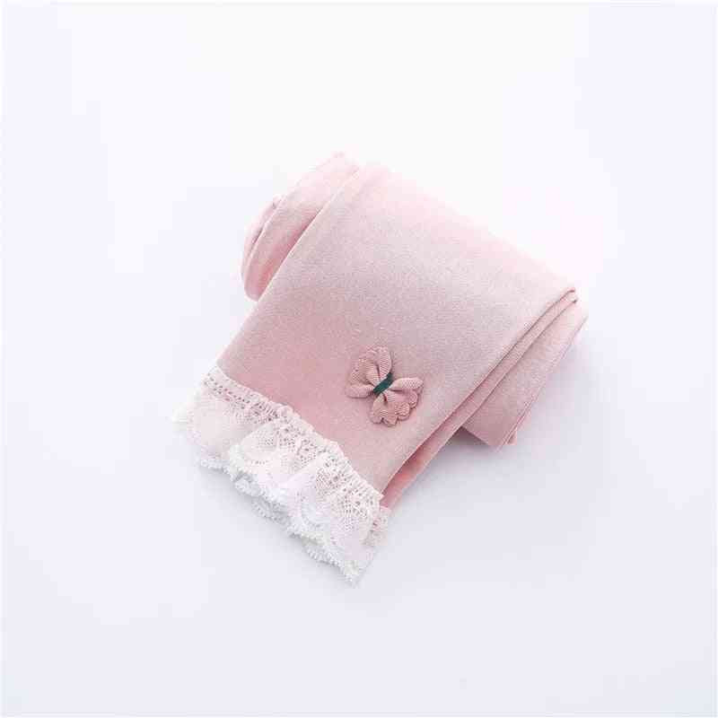 Cotton Lace, Bow Design Warmer Leggings For Kids