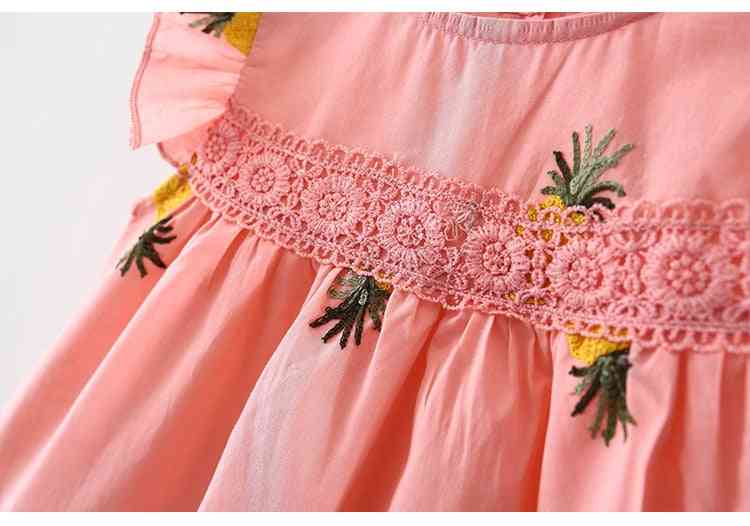 Bébé filles vêtements robe d'été à manches volantées robes pour nouveau-né en coton ananas sans manches robes pour tout-petits