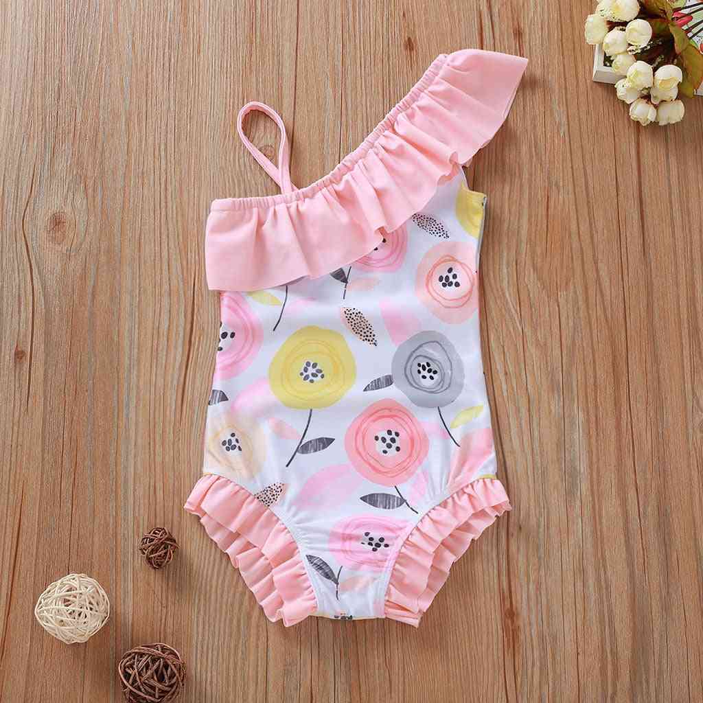 Baby piger blomst bikini toddler børn sommer bodysuit badetøj til pige badedragt badedragt strandtøj lyserød 1-5 år
